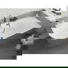 Mexen Silo свободностояща ъглова вана с десен наклон, релефна 170 x 80 см, бяла/сива, преливник черен - 52891708062P-70