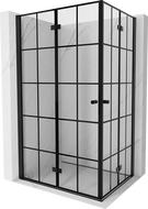 Mexen Mist-F Duo сгъваема душ кабина лява 110 х 90 см, черна решетка, черна - 8A6-110L-090P-70-77