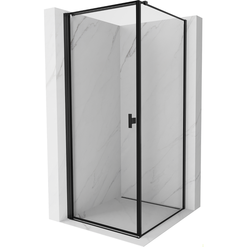 Душ кабина Mexen Mist-B, отваряща се наляво, 70 x 70 см, черна рамка, черна - 8A2T-070-070-70-70-L