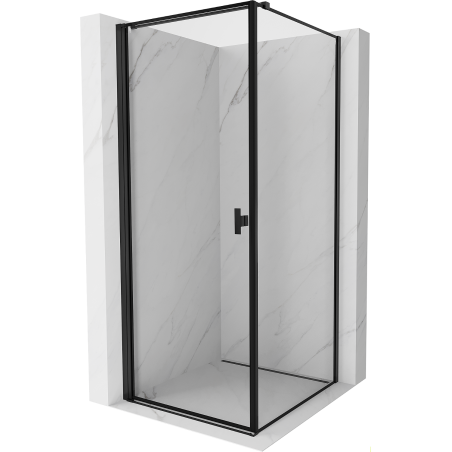 Душ кабина Mexen Mist-B, отваряща се наляво, 70 x 70 см, черна рамка, черна - 8A2T-070-070-70-70-L