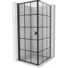 Mexen Mist-B сгъваема душ кабина лява 70 x 70 см, черна решетка, черна - 8A2T-070-070-70-77-L