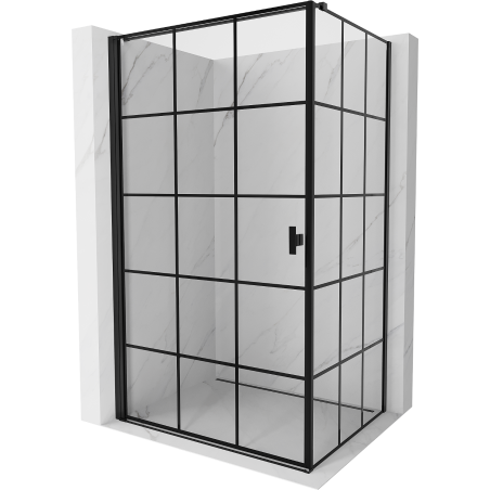 Mexen Mist-B душ кабина отваряема, лява 80 x 70 см, черна решетка, черна - 8A2T-080-070-70-77-L