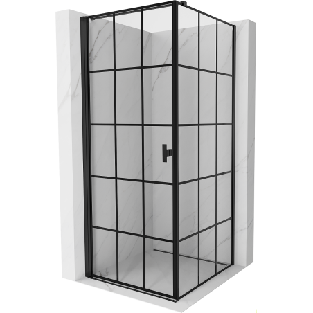 Mexen Mist-B лява душ кабина 100 x 100 см, черно каре, черна - 8A2T-100-100-70-77-L