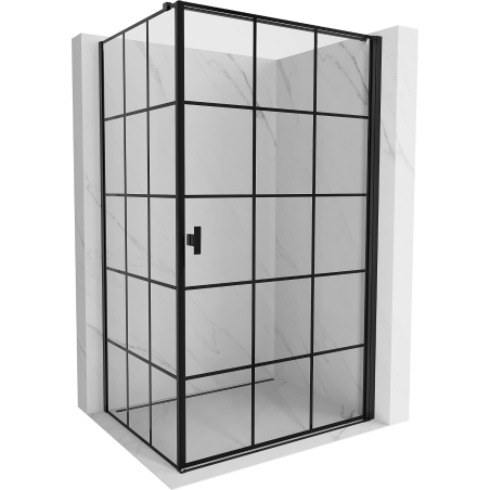 Mexen Mist-B душ кабина врата отваряема дясна 80 x 85 см, черна решетка, черна - 8A2T-080-085-70-77-P