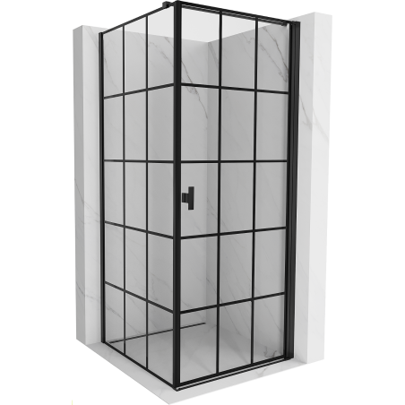 Mexen Mist-B дясна душ кабина 100 x 100 см, черна решетка, черна - 8A2T-100-100-70-77-P