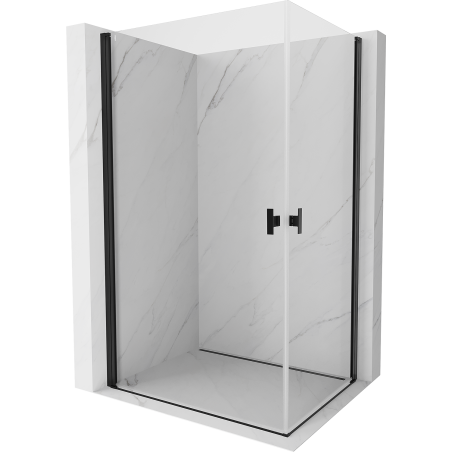 Mexen Mist-B Duo навесна душ кабина 95 x 80 см, прозрачна, черна - 8A2-095-080-70-00