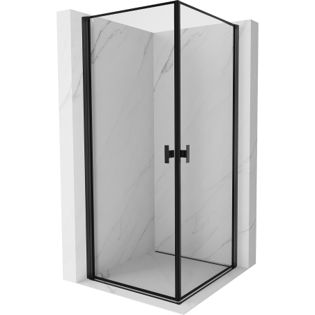 Mexen Mist-B Duo отваряща се душ кабина 70 x 70 см, черна рамка, черна - 8A2-070L-070P-70-70