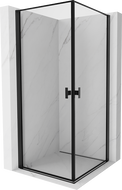Mexen Mist-B Duo душ кабина с отварящи се врати 80 x 80 см, черна рамка, черно - 8A2-080L-080P-70-70