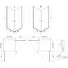 Mexen Mist-B Duo разтворяема душ кабина 100 x 100 см, черна рамка, черна - 8A2-100L-100P-70-70