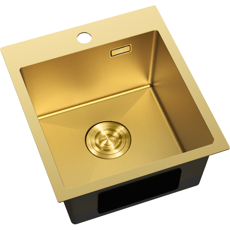 Mexen Solix мивка от неръждаема стомана с 1 отделение 400 x 450 мм, златист HC - 6401401000-55HC