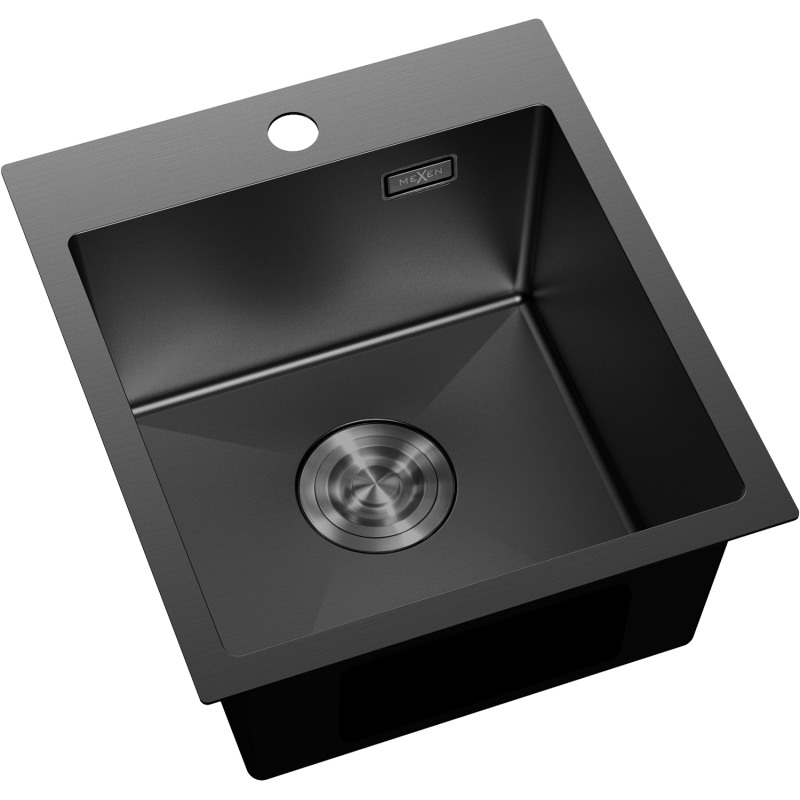 Mexen Solix мивка от неръждаема стомана с 1 отделение 400 x 450 мм, черен - 6401401000-70