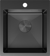 Mexen Solix мивка от неръждаема стомана с 1 отделение 400 x 450 мм, черен - 6401401000-70