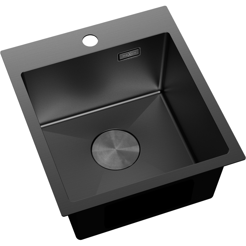 Mexen Solix мивка от неръждаема стомана с 1 отделение 400 x 450 мм, черен - 6401401000-70