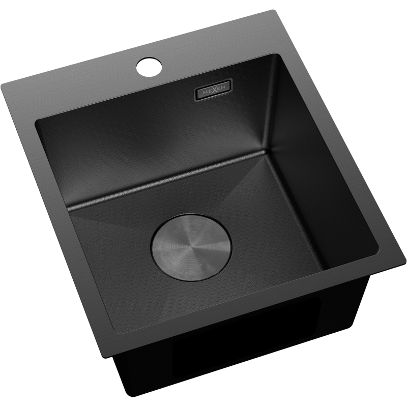 Mexen Solix мивка от неръждаема стомана с 1 отделение 400 x 450 мм, черен HC - 6401401000-70HC