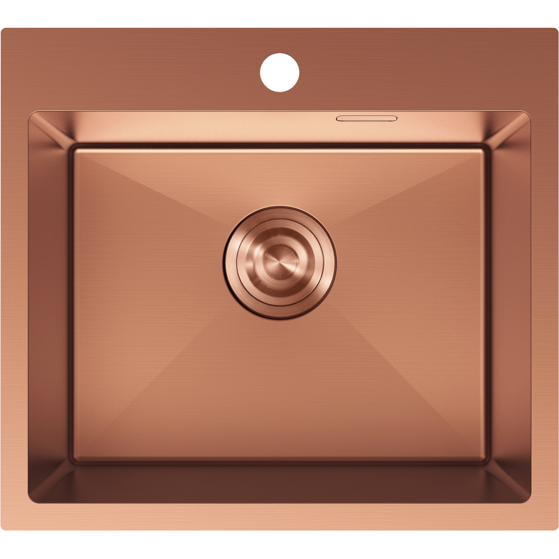 Mexen Solix кухненска мивка от неръждаема стомана, 1-коморна, 500 x 450 мм, мед - 6402501000-65