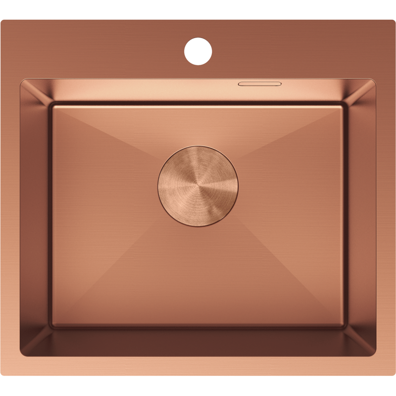 Mexen Solix кухненска мивка от неръждаема стомана, 1-коморна, 500 x 450 мм, мед - 6402501000-65