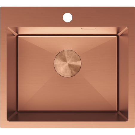 Mexen Solix кухненска мивка от неръждаема стомана, 1-коморна, 500 x 450 мм, мед - 6402501000-65