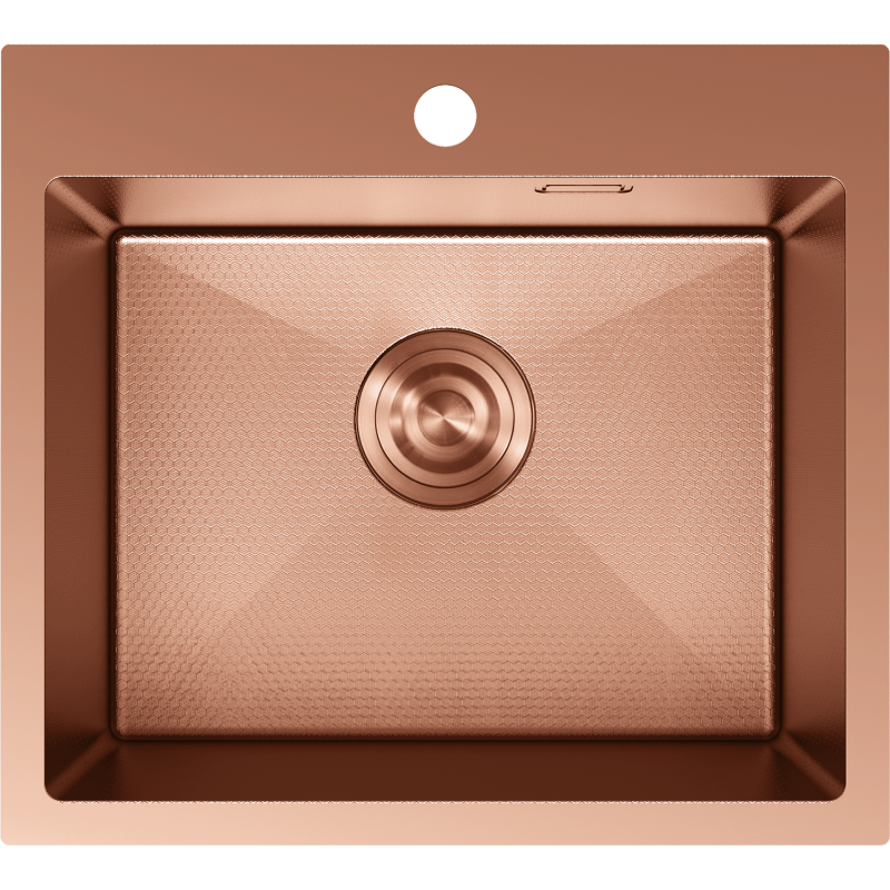 Mexen Solix кухненска мивка от неръждаема стомана, медна, 1-корпусна, 500 x 450 мм, HC - 6402501000-65HC