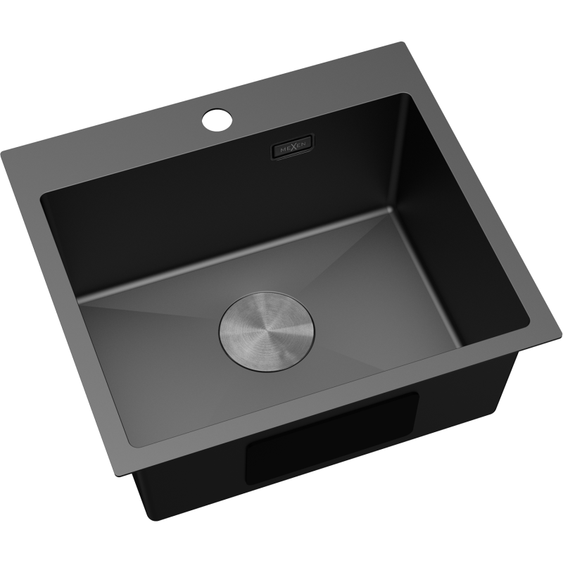 Mexen Solix мивка от неръждаема стомана с 1 камера 500 x 450 мм, черна - 6402501000-70