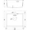 Mexen Solix кухненска мивка от неръждаема стомана с една камера 500 x 450 mm, черна HC - 6402501000-70HC