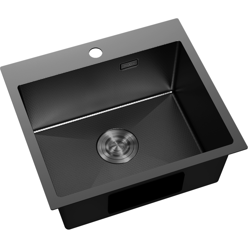 Mexen Solix кухненска мивка от неръждаема стомана с една камера 500 x 450 mm, черна HC - 6402501000-70HC