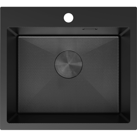 Mexen Solix кухненска мивка от неръждаема стомана с една камера 500 x 450 mm, черна HC - 6402501000-70HC