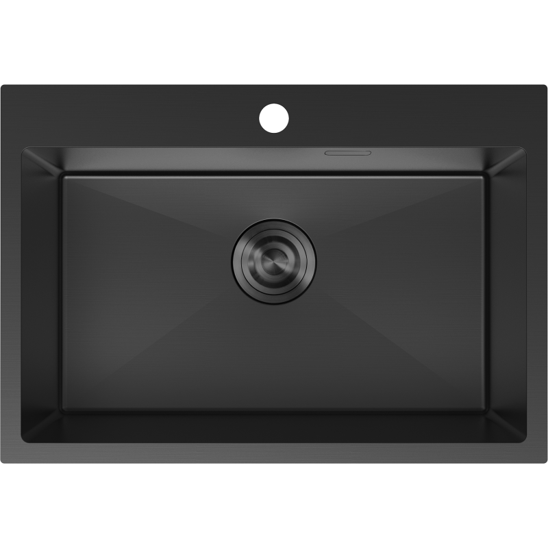 Mexen Solix кухненска мивка от неръждаема стомана с една камера 650 x 450 мм, черна - 6403651000-70