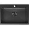 Mexen Solix кухненска мивка от неръждаема стомана с една камера 650 x 450 мм, черна - 6403651000-70