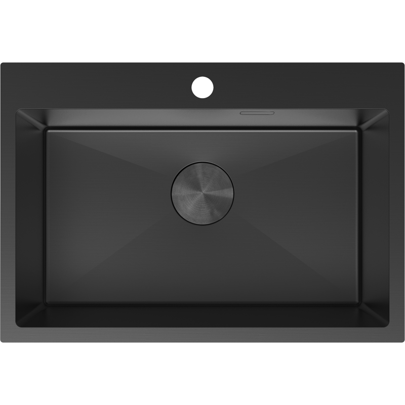 Mexen Solix кухненска мивка от неръждаема стомана с една камера 650 x 450 мм, черна - 6403651000-70