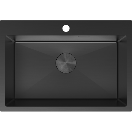 Mexen Solix кухненска мивка от неръждаема стомана с една камера 650 x 450 мм, черна - 6403651000-70