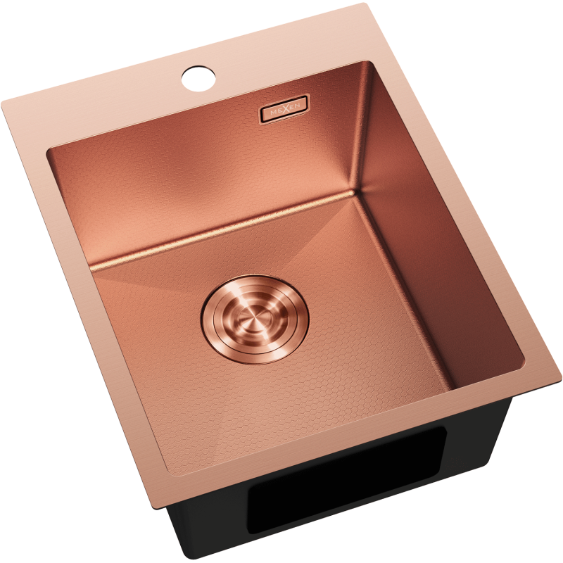 Mexen Solix кухненска мивка от неръждаема стомана с 1 отделение 400 x 500 мм, мед HC - 6406401000-65HC