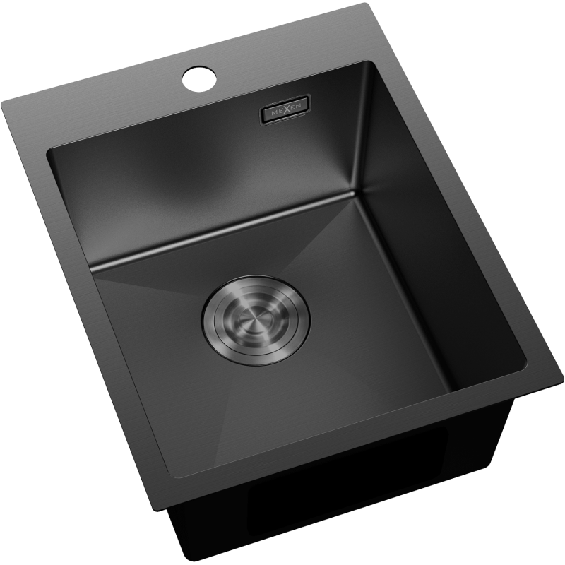 Mexen Solix кухненска мивка от неръждаема стомана с 1 отделение 400 x 500 мм, черна - 6406401000-70