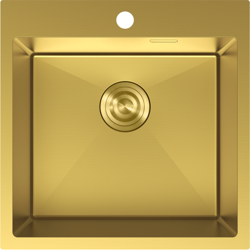 Mexen Solix мивка от неръждаема стомана с 1 отделение 500 x 500 mm, златна - 6407501000-55