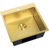 Mexen Solix мивка от неръждаема стомана с 1 отделение 500 x 500 mm, златна - 6407501000-55