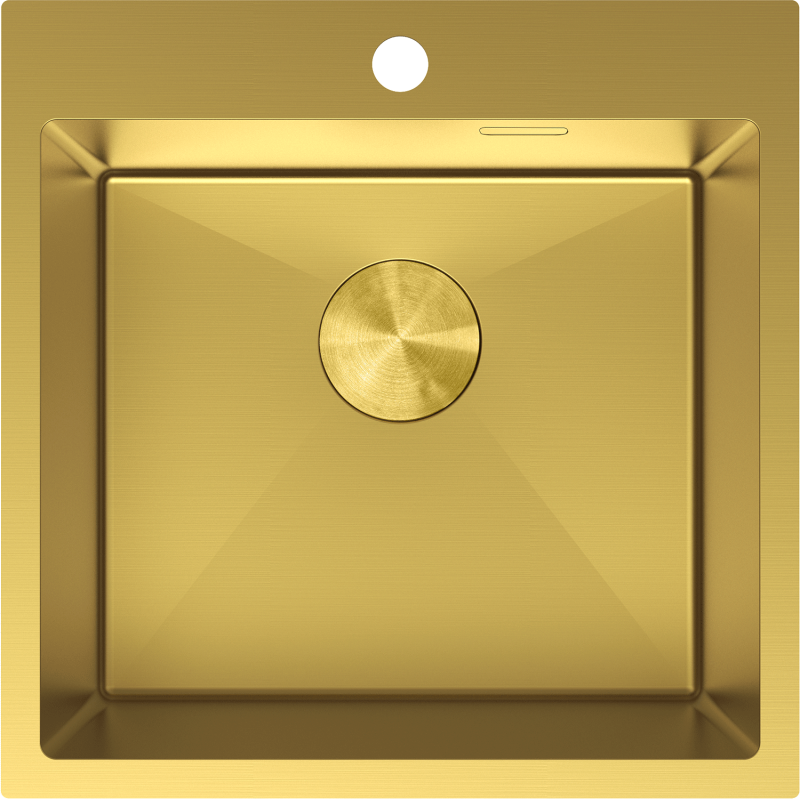 Mexen Solix мивка от неръждаема стомана с 1 отделение 500 x 500 mm, златна - 6407501000-55