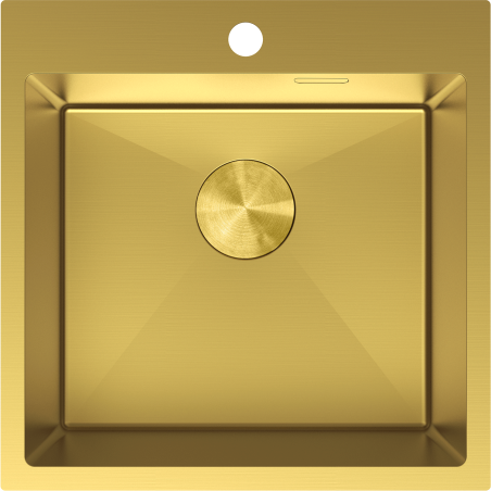Mexen Solix мивка от неръждаема стомана с 1 отделение 500 x 500 mm, златна - 6407501000-55
