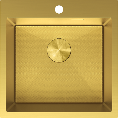 Mexen Solix стоманена кухненска мивка с 1 отделение 500 x 500 мм, златна HC
