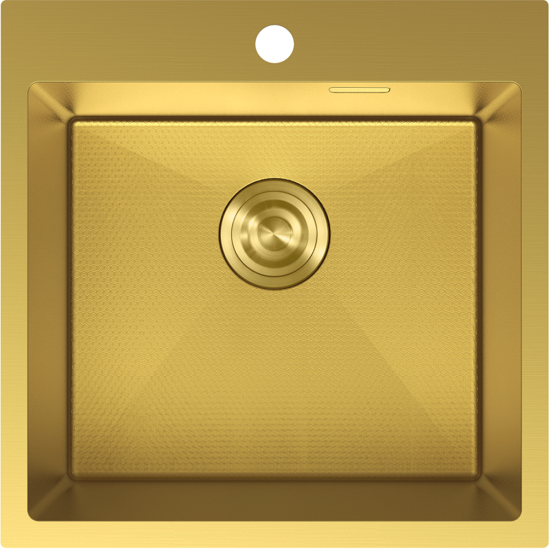 Mexen Solix стоманена кухненска мивка с 1 отделение 500 x 500 мм, златна HC