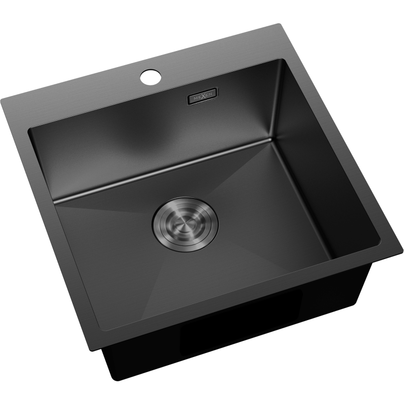 Mexen Solix мивка от неръждаема стомана с 1 отделение, 500 x 500 мм, черна - 6407501000-70