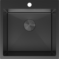 Mexen Solix мивка от неръждаема стомана с 1 отделение, 500 x 500 мм, черна - 6407501000-70