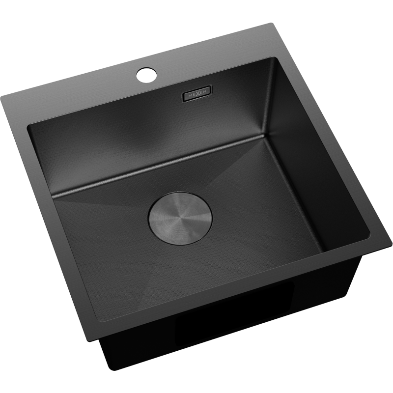Mexen Solix мивка от неръждаема стомана 1-камерна 500 x 500 mm, черна HC - 6407501000-70HC