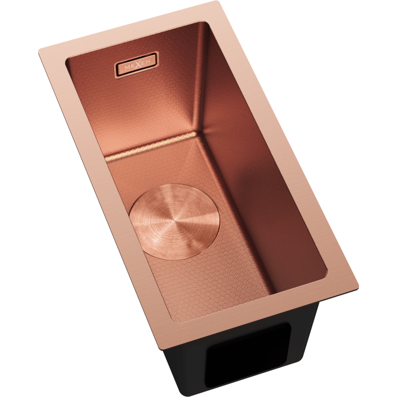 Mexen Trixo кухненска мивка от неръждаема стомана с 1 отделение 230 x 440 mm, мед HC - 6411221000-65HC