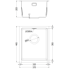 Mexen Trixo стоманена кухненска мивка с 1 отделение 370 x 440 mm, инокс HC - 6412371000-01HC
