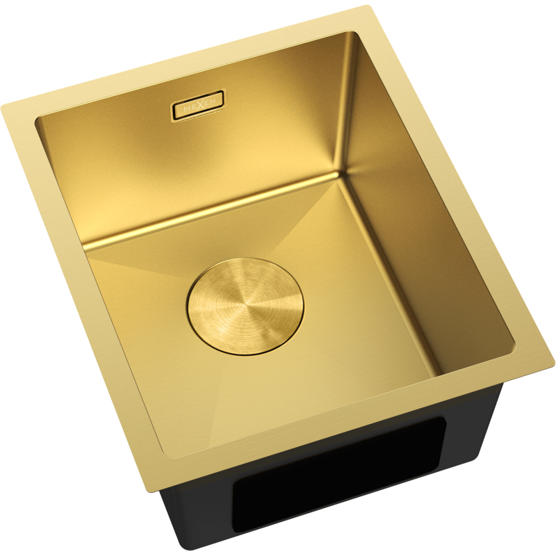 Mexen Trixo стоманена кухненска мивка с 1 отделение 370 x 440 mm, златна - 6412371000-55