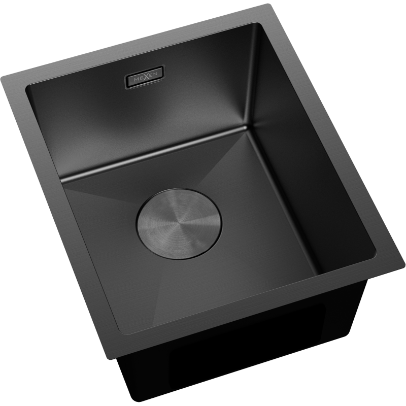 Mexen Trixo стоманена мивка с 1 камера 370 x 440 mm, черен - 6412371000-70