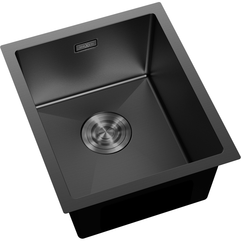 Mexen Trixo стоманена мивка с 1 камера 370 x 440 mm, черен - 6412371000-70