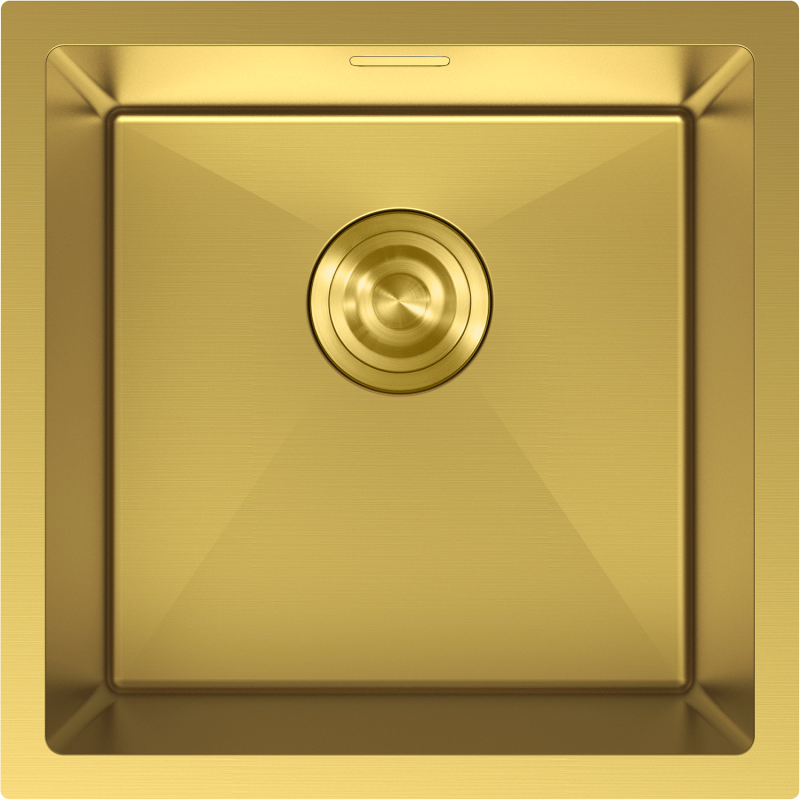 Mexen Trixo кухненска мивка от неръждаема стомана 1-коморова 440 x 440 mm, златна - 6413441000-55