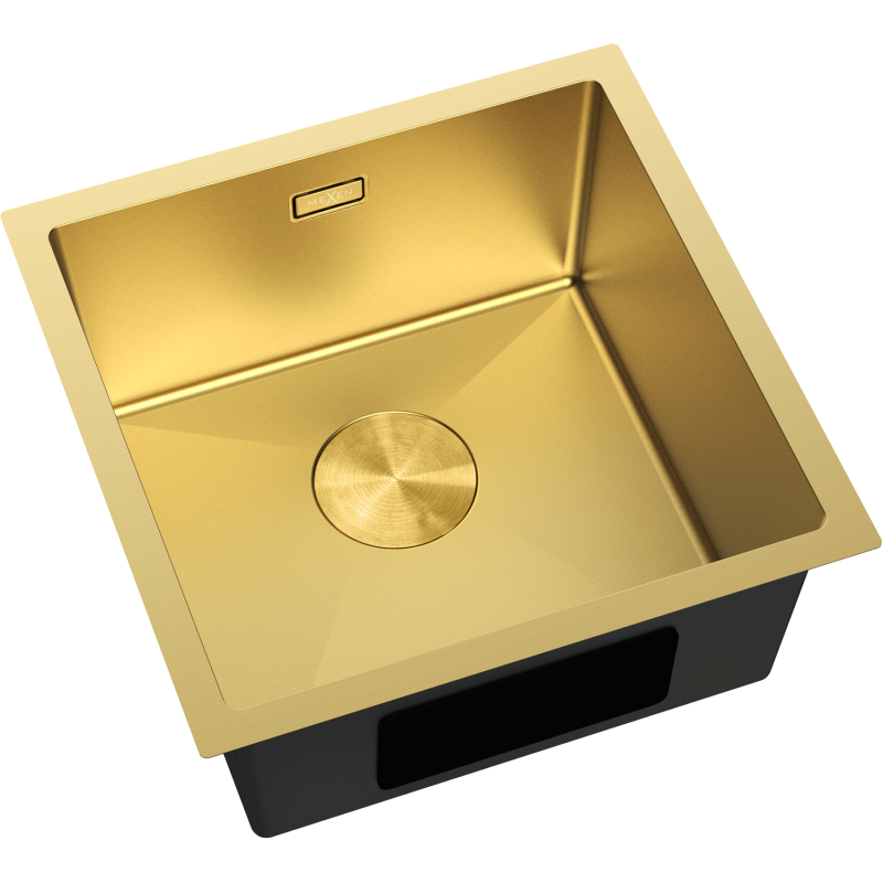 Mexen Trixo кухненска мивка от неръждаема стомана 1-коморова 440 x 440 mm, златна - 6413441000-55