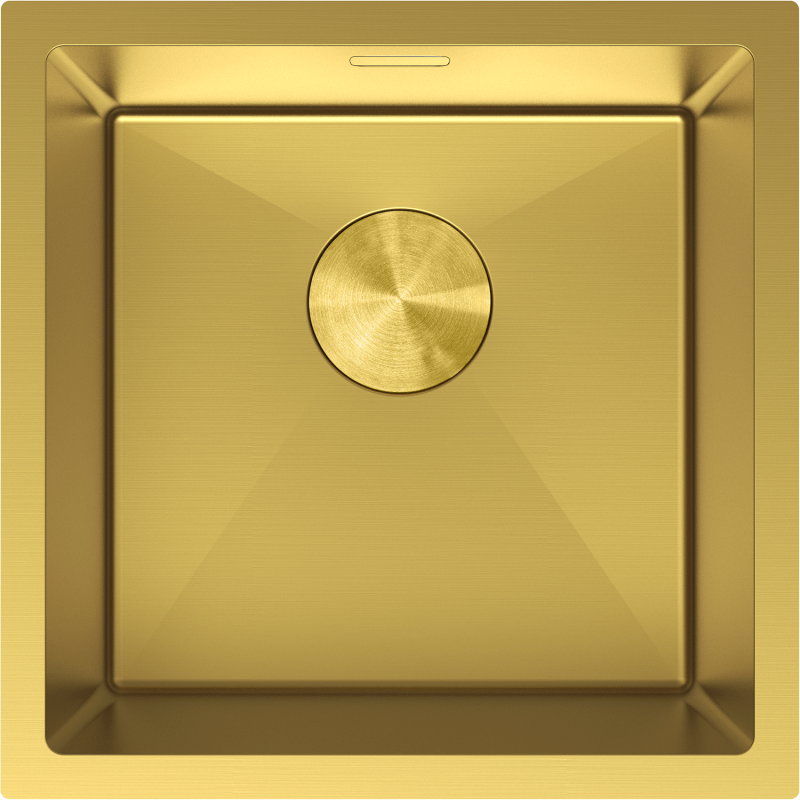Mexen Trixo кухненска мивка от неръждаема стомана 1-коморова 440 x 440 mm, златна - 6413441000-55
