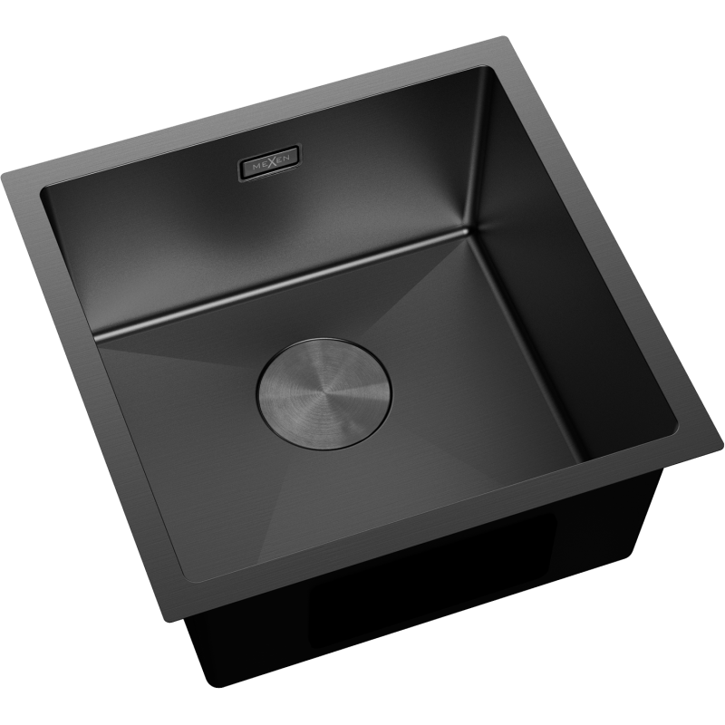 Mexen Trixo стоманена еднокамерна мивка 440 x 440 mm, черна - 6413441000-70